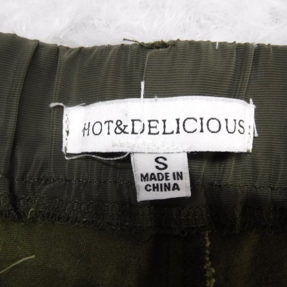 Hot & Delicious Buckle Zip Up Olive Green Cargo Pants, Size S - Picture 4 of 14